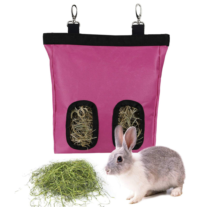 Rabbit Hay Feeder Bag Guinea Pigs Hanging Hay Rack Manger Holder Dispenser Small