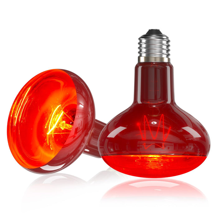TobeBright Infrared Red Heat Bulb75W Reptile Heat Lamp Bulbs Red Basking Spot Li