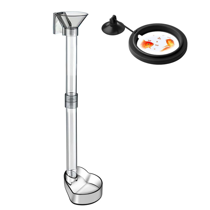 Fish and Shrimp Feeding Dish Set Adjustable Aquarium Fish Feeder Tube Kit with F