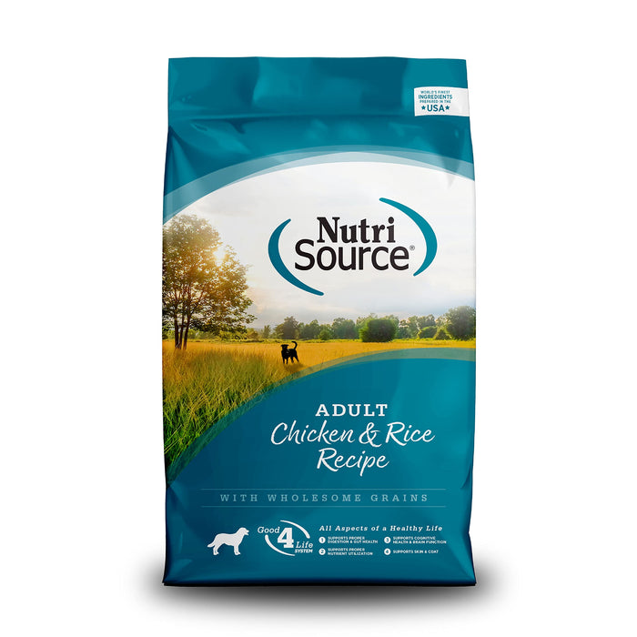 NutriSource Adult Dog Food Made with Chicken and Rice with Wholesome Grains
