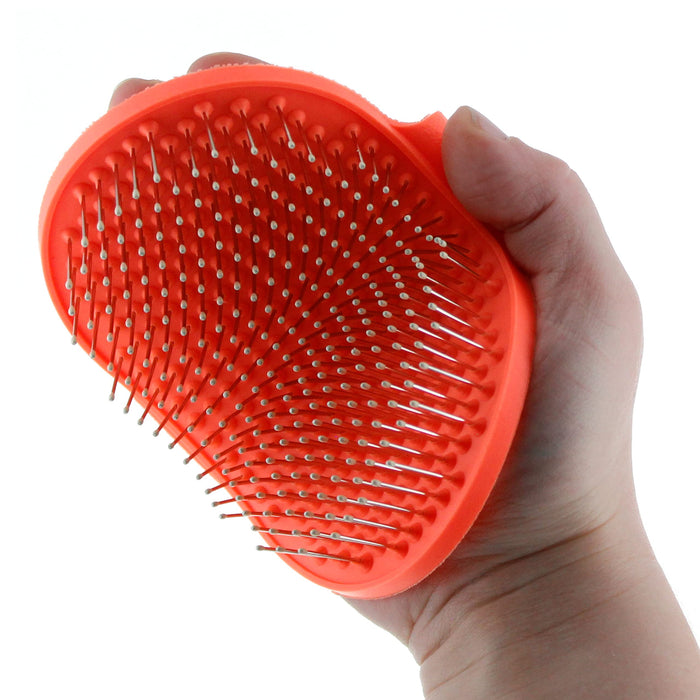 Raw Paws Grooming Brush - Rubber Tipped Pin Brush for Dogs and Cats Shedding Bru