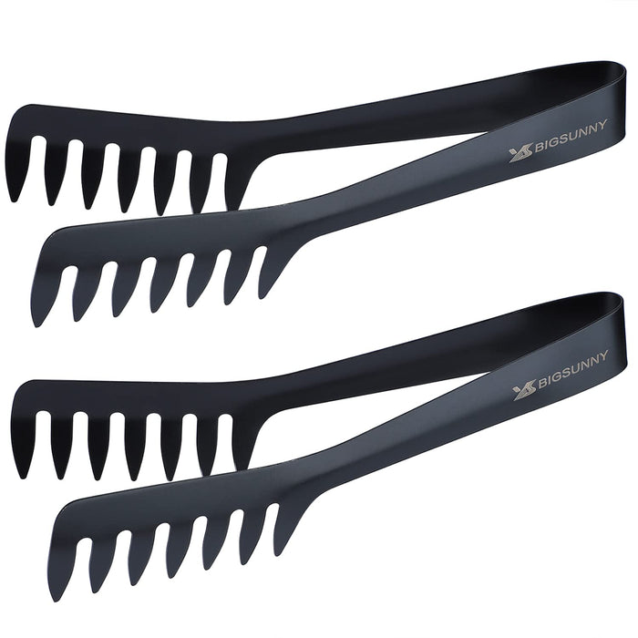 MSY BIGSUNNY 8-Inch Pasta Tongs Stainless Steel Food Serving Tongs Rust-Proof Sp