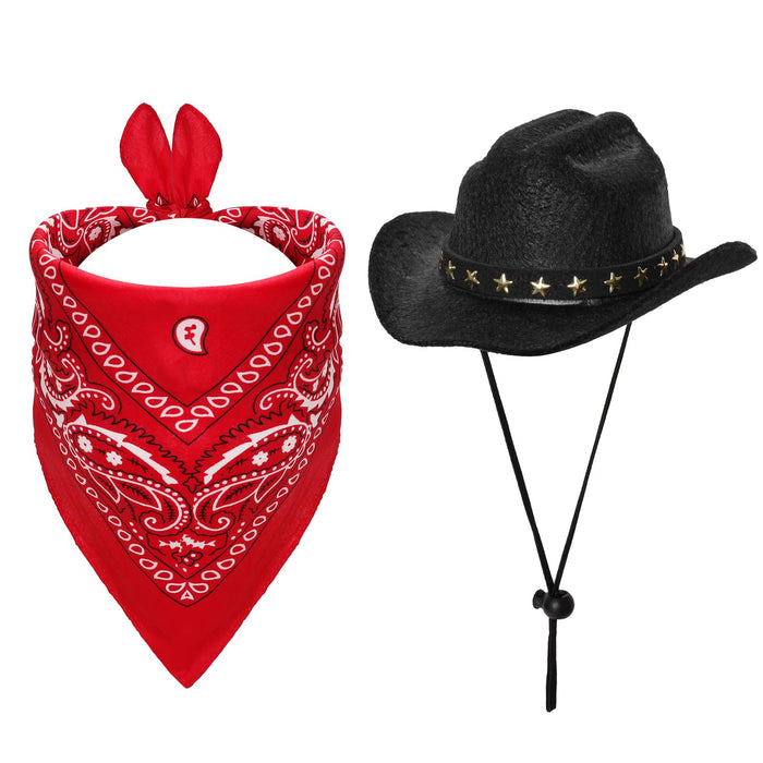 Fumwase Pet Cowboy Costume Halloween Costumes for Dogs Cat Cowboy Hats with