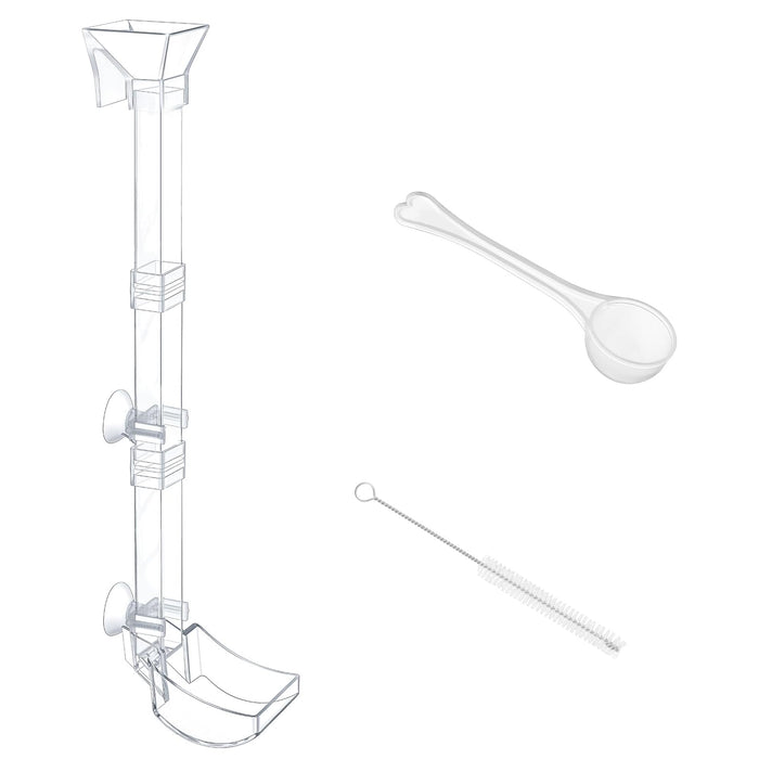 Aquarium Fish Shrimp Feeding Dish Set Clear Fish Feeder Tube and Dish with Clean