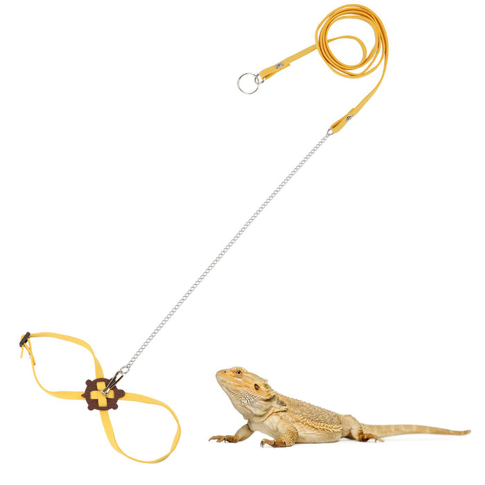 2 Pack Adjustable Reptile Harness and Leash for Lizard Gecko Bearded Dragon Outs