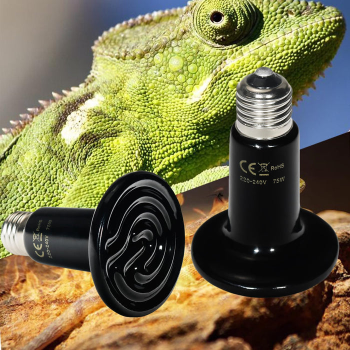 SPOTTEDSALAMANDER 2 Pack Heat Emitter Reptiles 100W Heat Lamp Bulb Ceramic Repti