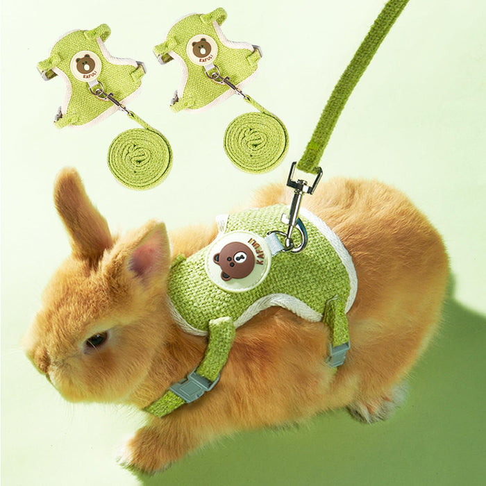 WEWAYKGJ Rabbit Harness and Leash Set 2 Pieces Adjustable Bunny Harness Leash Fe