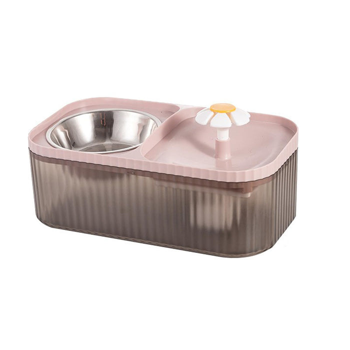 Cat Water Fountain and Food Bowl Ultra Quiet Water Fountain for Cats Food and Wa