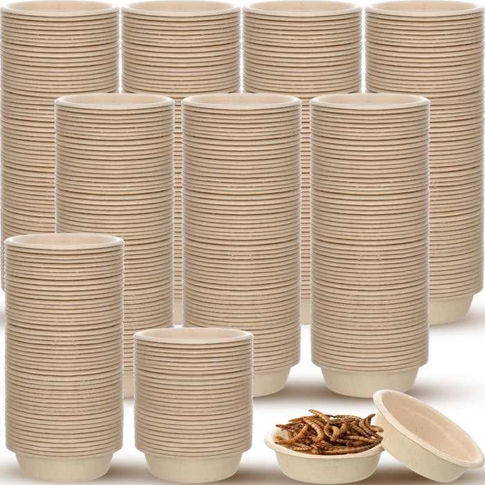 Maxcheck 500 Pcs Paper Gecko Feeding Cups 1 oz Gecko Food and Water Feeding Dish