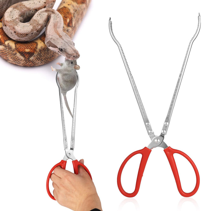 Reptile Feeding Tongs 15 Inch Snake Feeding Tongs Anti-Skid Easy-Grip Extra Long